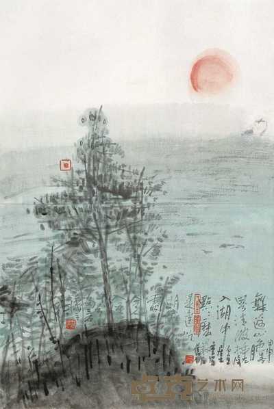 曾宓 东海日出 镜心 61×41cm